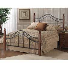 Madison Wood Iron Bed In Black Cherry Affordable Bedroom Furniture Iron Headboard Furniture