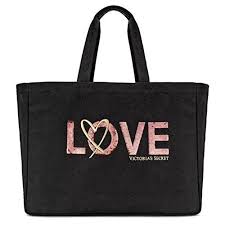 Victoria S Secret Black Love Sequin Tote Bag Victoria S S Black Tote Bag Victoria Secret Tote Bags Victoria Secret
