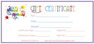 Birthday Gift Certificate Template Free Printable Simple Balloons Birthday Gift Certificate Template Gift Certificate Template Word Free Birthday Gifts Gift Certificate Template