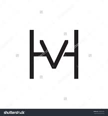 Letter H And V Monogram Square Shape Logo Black Monogram Lettering Logo Design