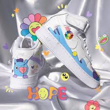 Bts J Hope Hobi Custom Nike Af1 Shoes Etsy In 2020 Custom Shoes Diy Hype Shoes Sneakers Fashion