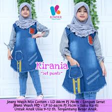 Beli blouse dan kemeja kerja wanita formal/casual terbaru model lengan pendek/panjang warna polos, motif dan corak batik kualitas import semua ukuran. Khandra Set Pants Kids Baju Setelan Anak Perempuan 9 12 Tahun Model Cantik Terbaru Full Kancing Atasan Blouse Jeans Dan Celana Jeans Baggy Pants Baju Atasan Tunik