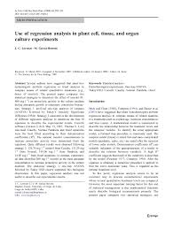 Check spelling or type a new query. Pdf Use Of Regression Analysis In Plant Cell Tissue And Organ Culture Experiments Jose Carlos Lorenzo Feijoo Academia Edu