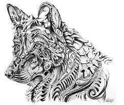 Art In Detailed Animal Doodle Drawings Abstract Wolf Wolf Art Print Animal Doodles