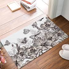 Karena kupu kupu pasti selalu ada bersama dengan bunga, karena kupu kupu hidup dengan mengambil sari dari bunga bunga di sekitar mereka. Vintage Sketsa Kupu Kupu Dan Bunga Pintu Tikar Dapur Lantai Pintu Tikar Karpet Penyerap Kamar Mandi Indoor Dekorasi Keset Matras Keset Aliexpress