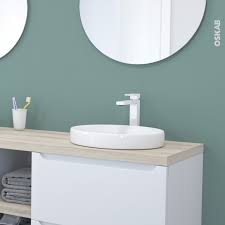 Vasque salle de bain lavabo vasque en céramique blanc ovale avec bonde siphon. Vasque Salle De Bains Myrio Semi Encastree Ceramique Blanche Brillante Ronde Oskab