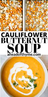 Roasted Butternut Squash And Cauliflower Soup Recipe Cauliflower Soup Recipes Blended Soup Recipes Butternut Squash Soup Healthy