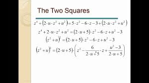 7 Equations The Quartic Equation Polynominal Of 4th Degree Example Youtube