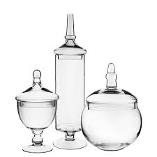 American made products are not easy to come by these days, yet at sks, 85% of our stocked inventory is american made. Set Of 3 Glass Apothecary Jar Candy Buffet Containers Glass Vases Depot