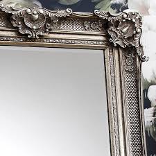 Amanti art vegas floor mirror in silver. Ornate Antique Silver Floor Standing Mirror By Primrose Plum Notonthehighstreet Com