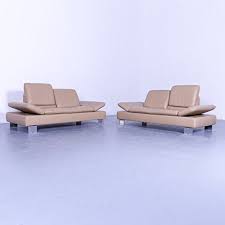 Willi Schillig Zweisitzer Sofa Garnitur Beige Zweisitzer Couch Funktion Echtleder 5751 Love Seat Furniture Sleeper Sofa