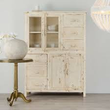 Le nostre migliori proposte di design: Credenza Vetrina Shabby Chic Industrial Vintage Bianco Anticato Legno Mango Ebay