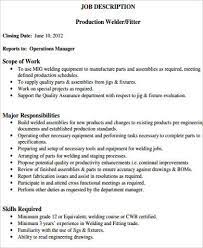 Free 9 Sample Welder Job Description Templates In Ms Word Pdf