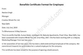 If you're a boss or employer, a proof of employment letter, also known as an employment verification letter, is a form of formal correspondence. Bonafide Certificate Format For Employee Employment Certificates Doc