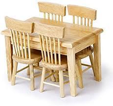 4.5 out of 5 stars. Amazon Com Pixnor 5pcs 112 Dollhouse Miniature Dining Table Chair Wooden Furniture Set Wood Colo Dining Table Chairs Furniture Dining Table Wood Dining Table
