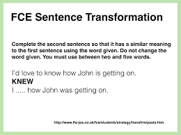 Sentences Transformation Use Knew Word Transformation Sentences Words
