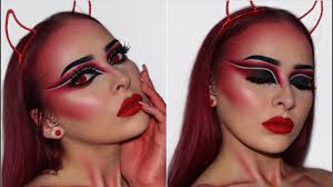 glamorous red devil makeup