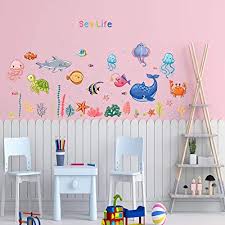 If you love life at the beach, then why not bring that sense of the seashore to. Buy Sea Life Wall Stickers Under The Sea Fish Wall Decor Dilibra Removable Peel And Stick Waterproof Wall Art Stickers Decals For Kids Room Nursery Living Room Bathroom Playroom Classroom Online In