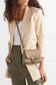 Gray Joan Mini Textured Leather And Suede Shoulder Bag See By Chloe Net A Porter