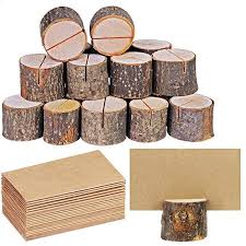 Amazon Com Supla 20 Pcs Rustic Wood Place Card Holders Circular Table Numbers Holde Wood Place Card Holders Place Card Holders Wedding Party Table Decorations