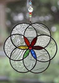 Seed Of Life Stained Glass Suncatcher Stained Glass Diy Stained Glass Crafts Stained Glass Christmas