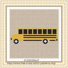 Make your own patterns instantly of any words you type in! School Bus Free And Easy Printable Cross Stitch Pattern Counted Cross Stitch Patterns Free Cross Stitch Patterns Free Cross Stitch