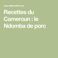 Epingle Sur Ndomba De Porc