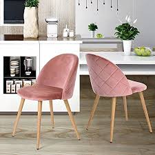 Amazon Com Furniturer Living Room Leisure Chair Wood Legs Velvet Fabric Cushion Seat Mental Wood Leg Dining Chairs Velvet Dining Chairs Modern Dining Chairs