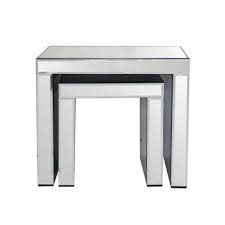 Venetian Mirrored Nest Of Tables Mirrored Furniture Glass Nesting Tables Mirror Nest Of Tables
