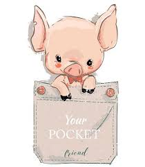 Cute Lovely Cartoon Pig On Pocket Stock Vector Art More Images Of Animal Istock Pig Cartoon Pig Illustration Pig Drawing