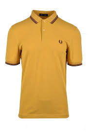 Fred perry white stripe funnel neck polo shirt. Fred Perry Twin Tipped Polo Shirt Gold Michael Stewart
