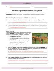 We did not find results for: Forest Ecosystem Name Date Student Exploration Forest Ecosystem Vocabulary Consumer Decomposer Inorganic Organic Population Producer Prior Knowledge Course Hero