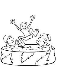 Have them color in the sports with all their favorite colors. Coloring Pages Kids Playing In Swimming Pool