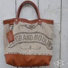 Sac Daudet Chanvre Et Cuir Fauve Linen Bag Burlap Bags Jute Bags