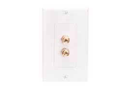 ： keystone jack ， quantity: 2 Binding Posts Speaker Decora Wall Plate White Showmecables Com