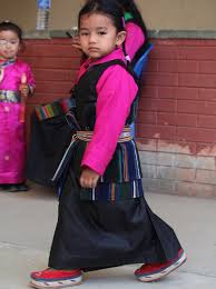 Tibetan Utsang traditional attire worn ...
