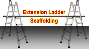 scaffold from two extension ladders