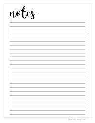 Note taking template for freeall education. Free Printable Notes Template Paper Trail Design
