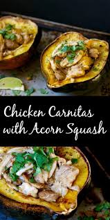 Chicken Carnitas With Acorn Squash The Domestic Dietitian Acorn Squash And Chicken Recipe Acorn Squash Recipes Healthy Healthy Squash Recipes