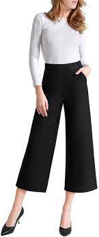 Buy women pajama set sleepwear tops with capri pants casual and fun prints pajama sets and other sets at amazon.com. Tsful Black High Waist Wide Leg Pants For Women Business Casual Crop Dress Pants Stretch Pull On Capris With Pockets Amazon Ca Clothing Shoes Accessories