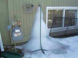 If your outdoor faucet is leaking only when it's turned on, then the packing nuts that keep it in place may be loose. Outside Faucet Hose Bib Pipe Burst Bend Or Servicemaster
