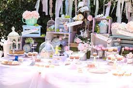 Shabby Chic Alice In Wonderland Baby Shower Kara S Party Ideas Baby Shower Party Decorations Wonderland Party Decorations Winter Baby Shower Themes
