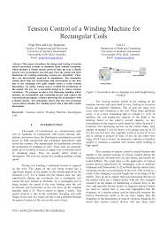 Pdf Tension Control Of A Winding Machine For Rectangular Coils