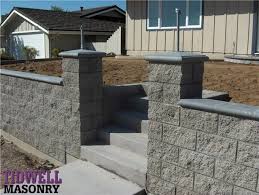 Cinder blocks and concrete blocks are relatives. San Diego Masonry Contractors Tidwell Masonry Precast Concrete Columns Balustrades Wall Caps Plin Cinder Block Walls Concrete Fence Wall Brick Face