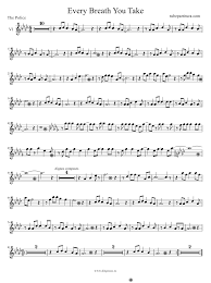 Every Breath You Take By The Police Sheet Music For Violin And Viola Every Breath You Take For Violin An Sheet Music Alto Sax Sheet Music Saxophone Sheet Music