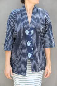 Kali ini, saya ingin membu. Excellent Unisex Antique Indigo Cotton Short Sleeve Kimono Jacket Great Layering Piece Indigo Fabric Has B Baju Atasan Wanita Desain Blus Gaya Busana