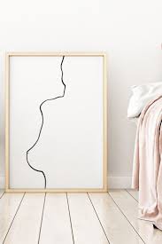 Womans Body Silhouette Wall Art Line Drawing Printable Wall Art By Lineprintable Minimalist Sophistica Wall Decor Printables Living Room Art Woman Bedroom