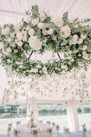 Diy Floral Chandelier Chic Vintage Brides Floral Chandelier Wedding Marquee Wedding White Wedding Decorations