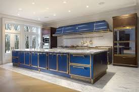 See kitchen islands with different color cabinets and counter. Blue Sapphire Kitchen Design Project By Officine Gullo Archi Living Com