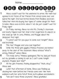 The Sleepover Lit Text Question Set Fsa Style Assessment Ela Assessments Performance Tasks Third Grade Ela